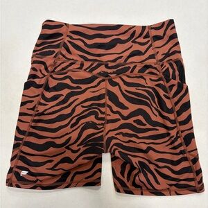Animal Print Biker Shorts – High Waist Athletic / Workout Shorts 
Size XS-S